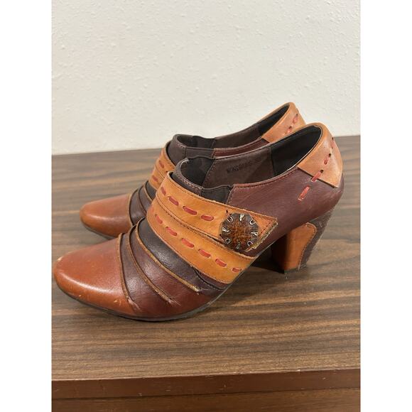 L'Artiste Spring Step Wondrous Brown Leather Heel Boots Pumps Size EU 38 US 7.5 - Picture 9 of 13